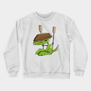 Dinosaur with Rowing Boat Crewneck Sweatshirt